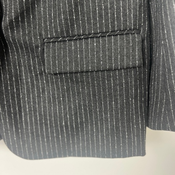 NEW Trina Turk Dark Gray Pinstripe 2-Button Single Breasted Blazer Classic Sz 12 - Picture 5 of 9